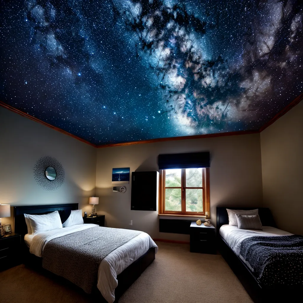 quarto celestial estrelas lua telescopio