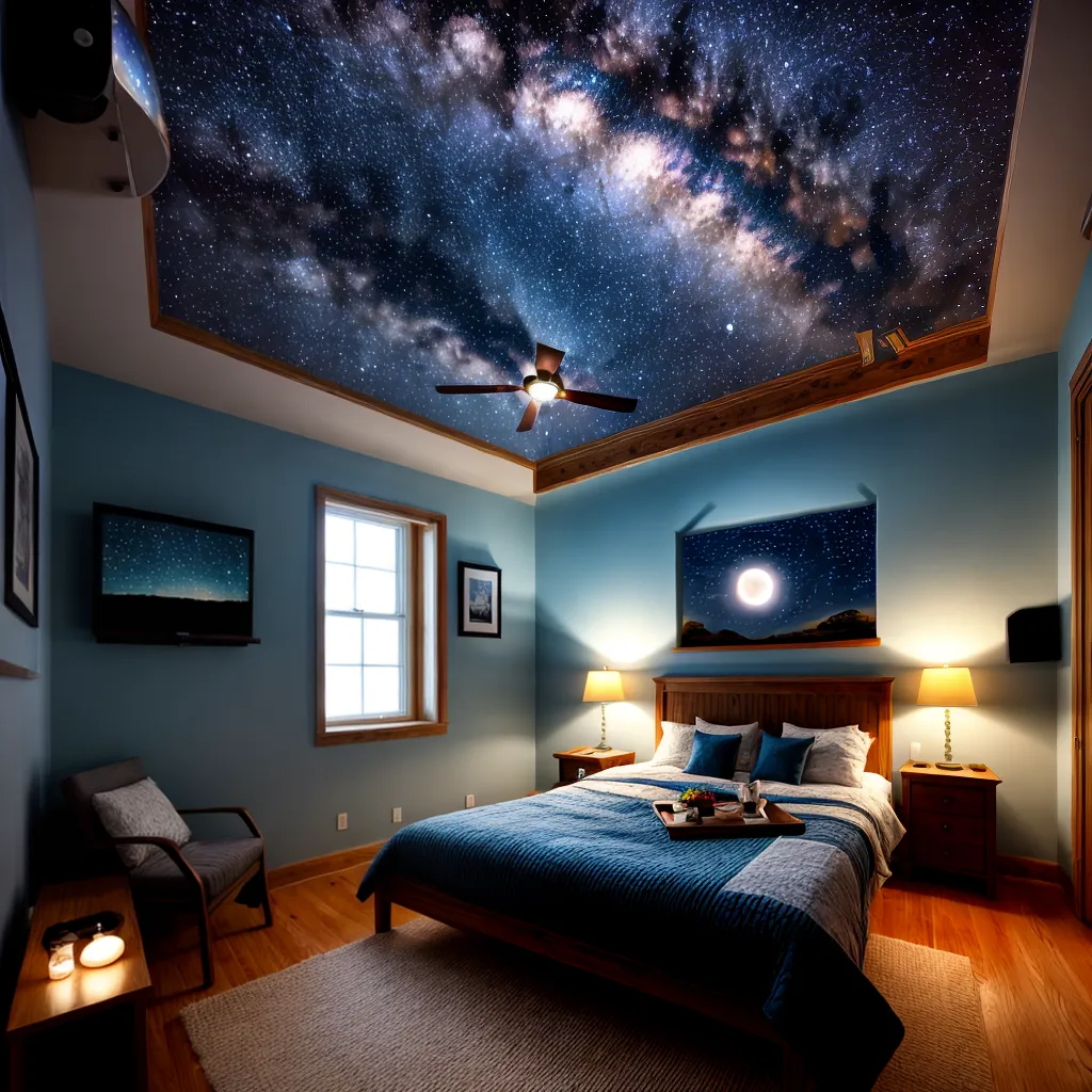 quarto estrelas luzes telescopio lua