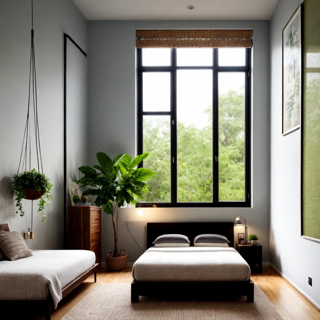 quarto plantas verdes acolhedor 1