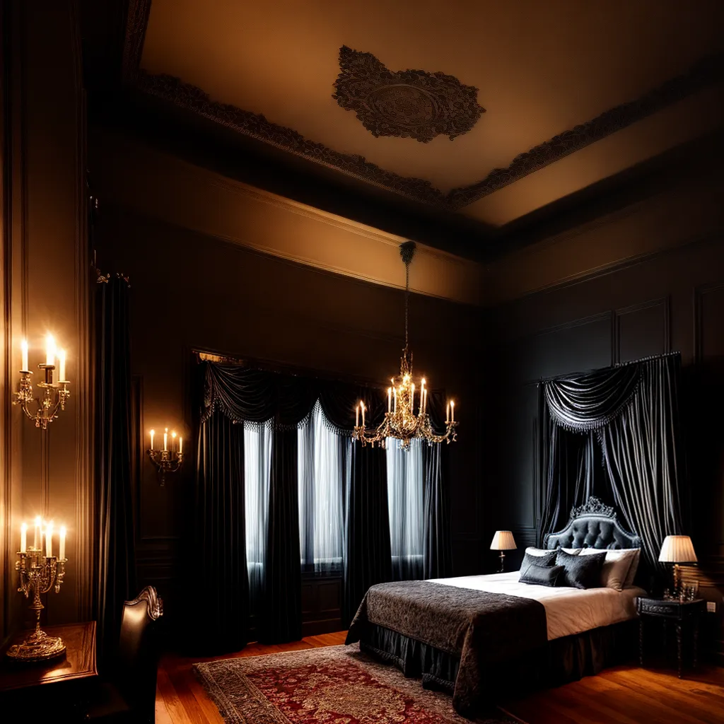 quarto gotico misterioso cama veludo