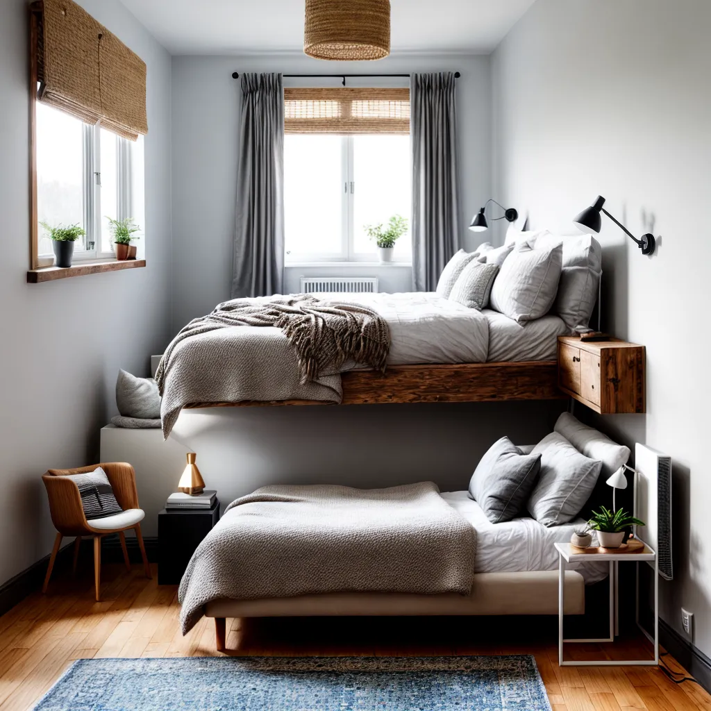 quarto rustico escandinavo neutro