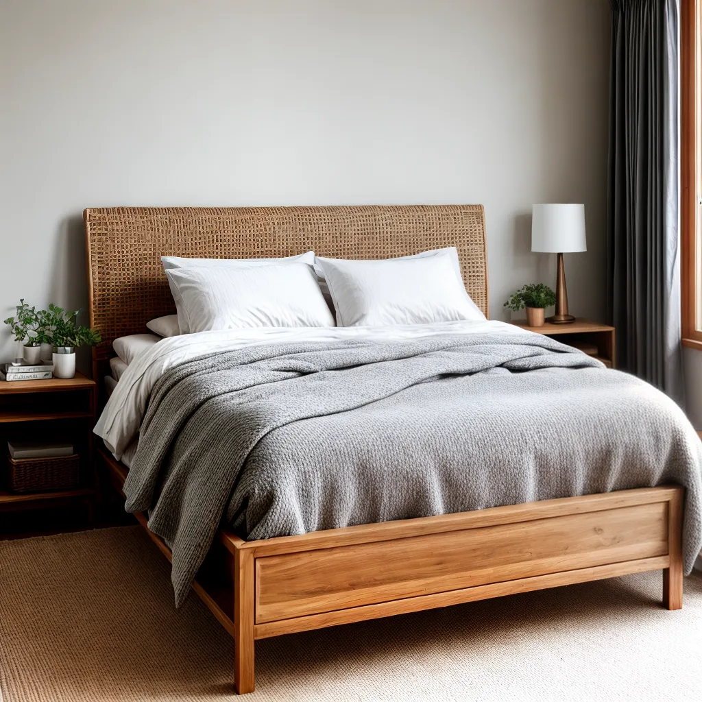 quarto acochoado cabeceira rattan