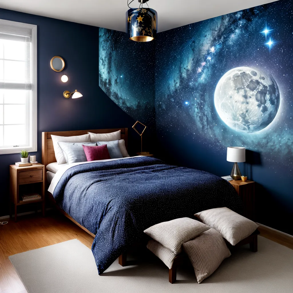 quarto celestial estrelas lua