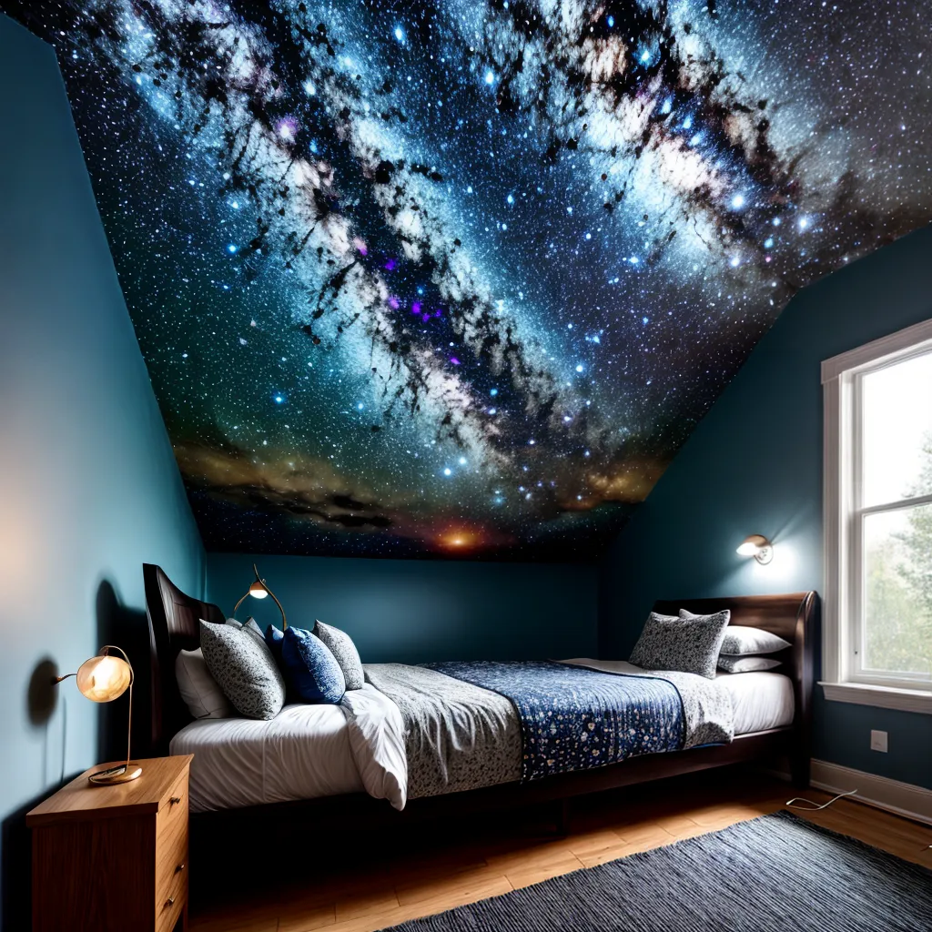 quarto acolhedor ceu estrelado telescopio