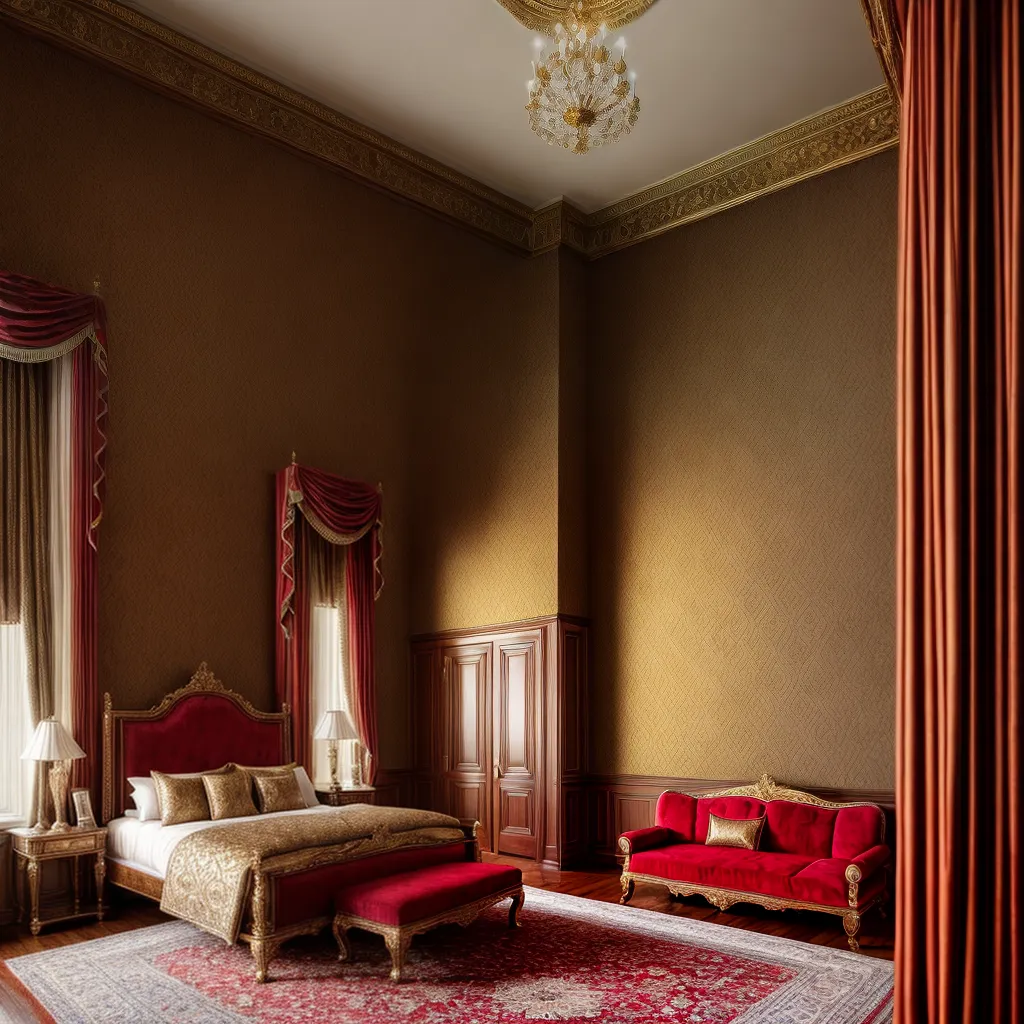quarto luxuoso ambiente regio cama quatro colunas
