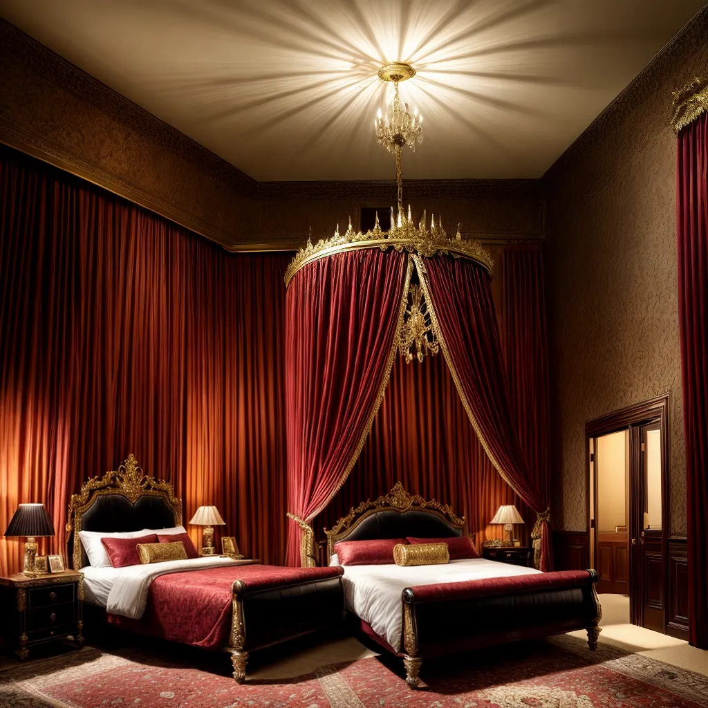 quarto luxuoso renascentista ouro veludo
