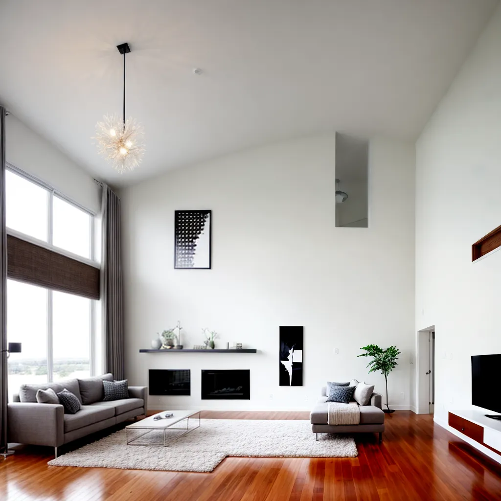 sala estar teto duplo luz natural