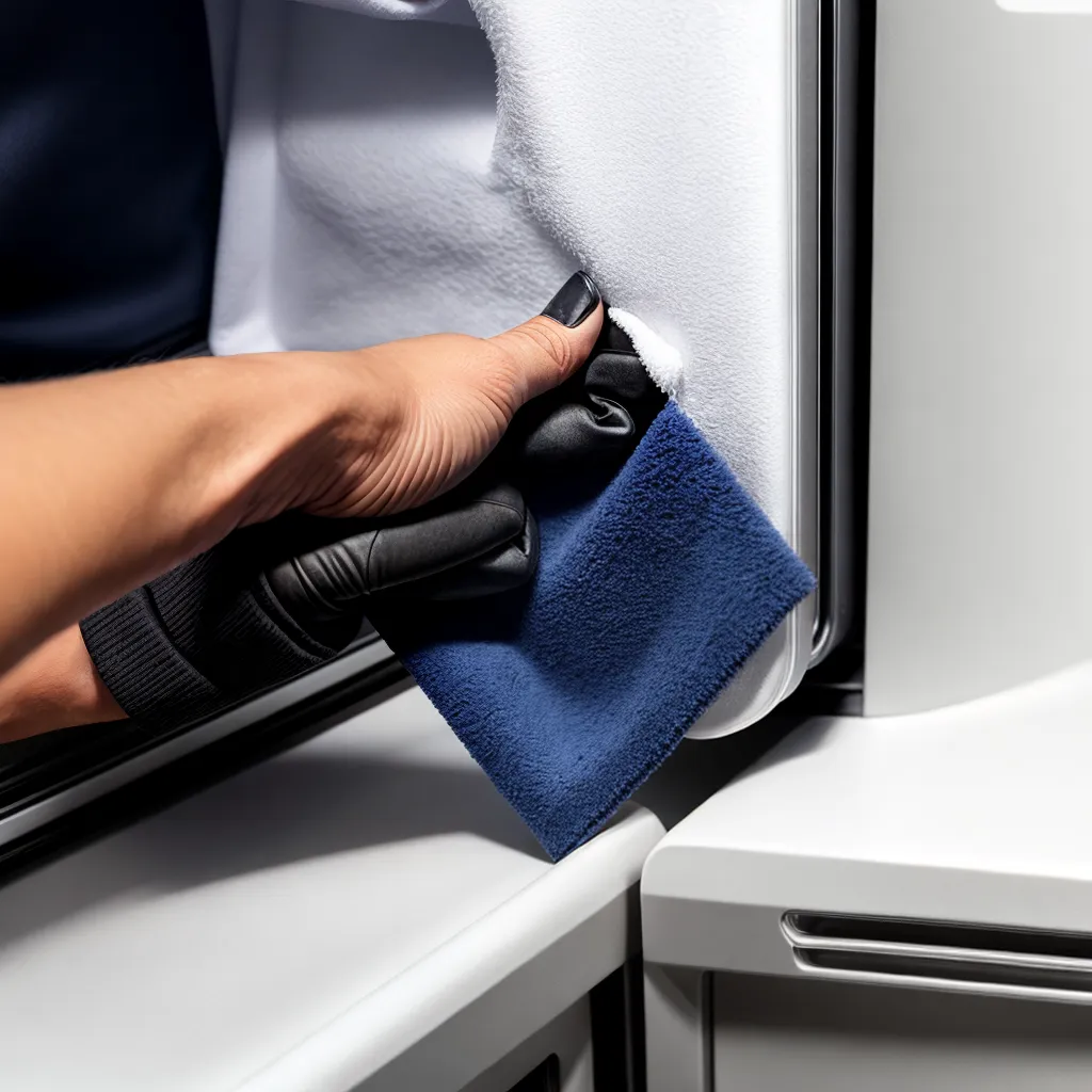 limpeza geladeira inox luvas