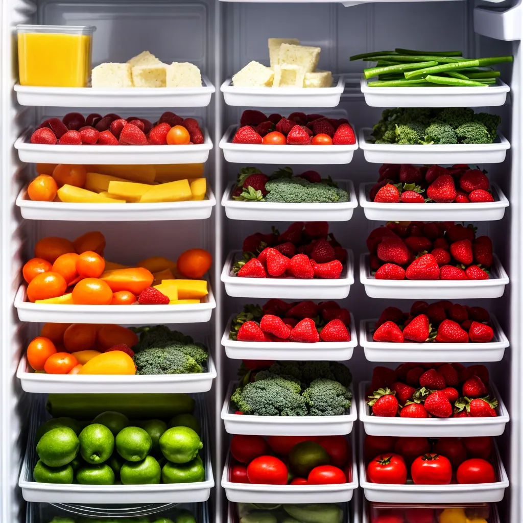 geladeira organizada frutas verduras congelados