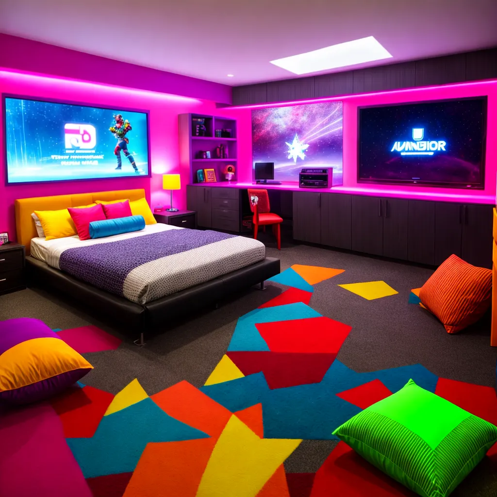 quarto gamer neon posters console