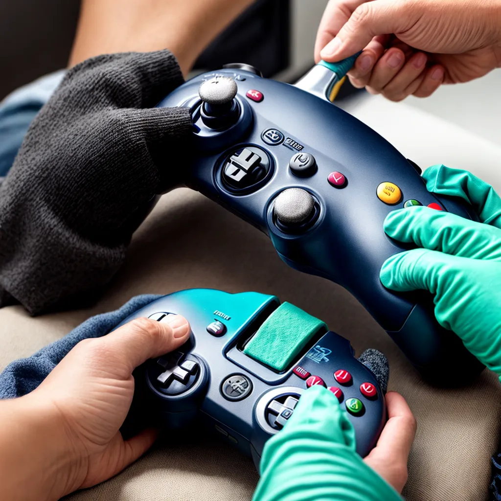 controles video game limpeza higienizacao