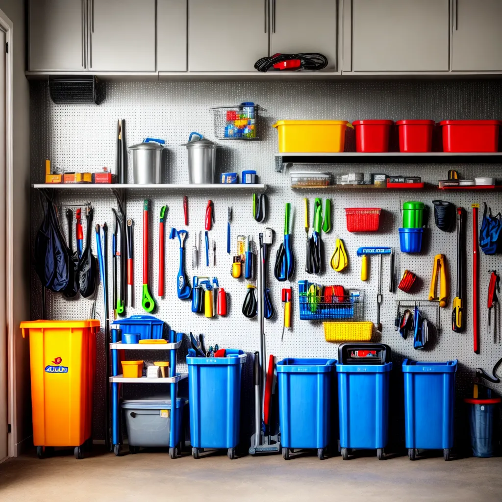 garagem organizada armazenamento limpo