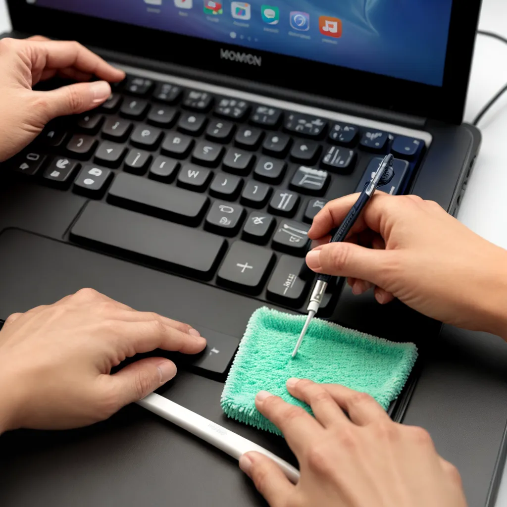 limpeza teclado laptop desinfeccao