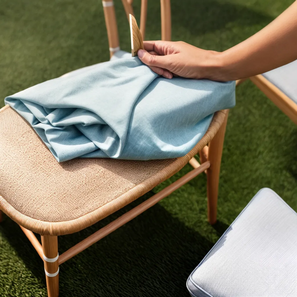 limpeza cadeira rattan patio natureza