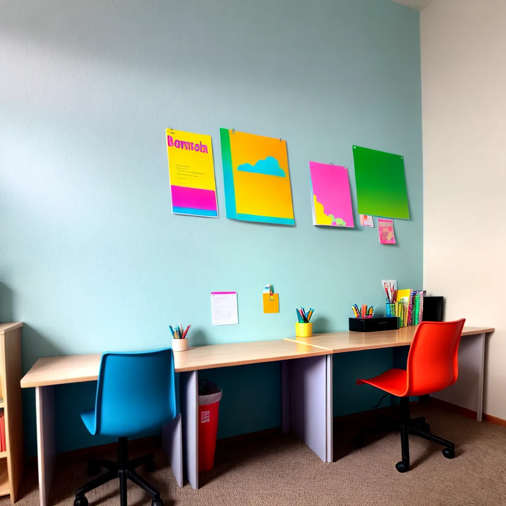 area estudo infantil organizada colorida
