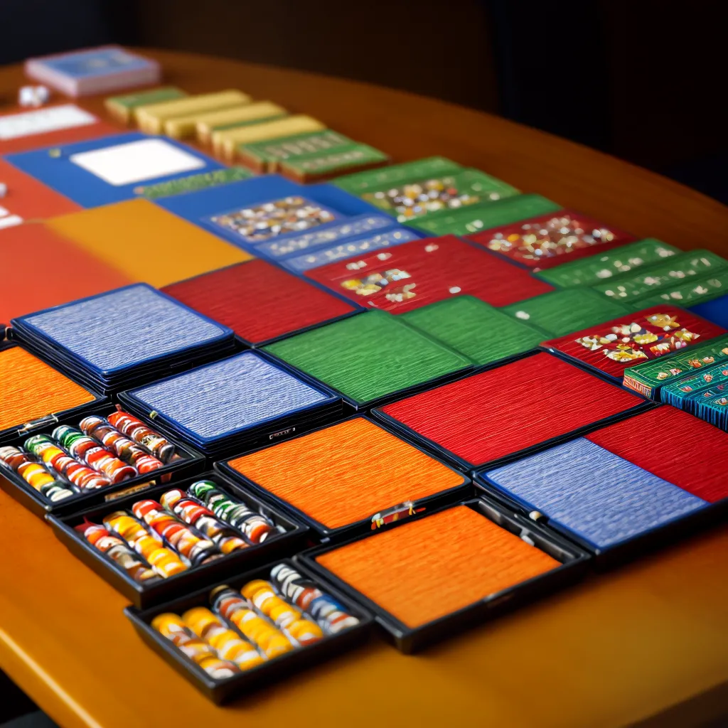 mesa jogos cartas dados organizada