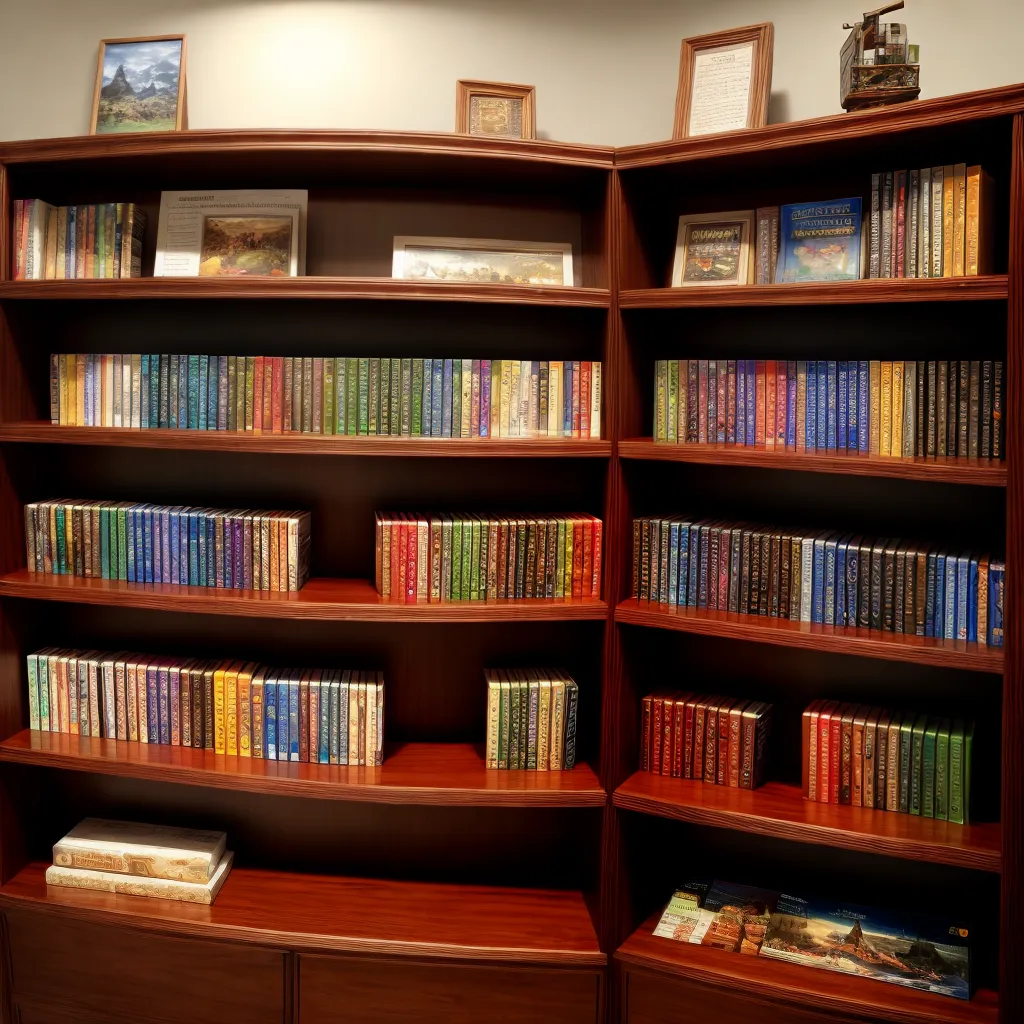 prateleira jogos rpg livros dados miniaturas
