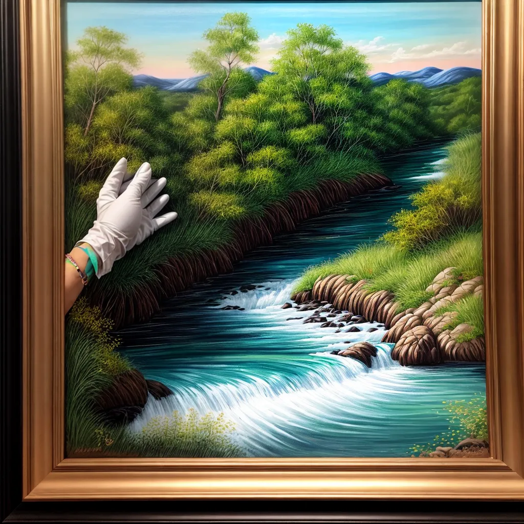 luvas brancas limpeza quadro pintura