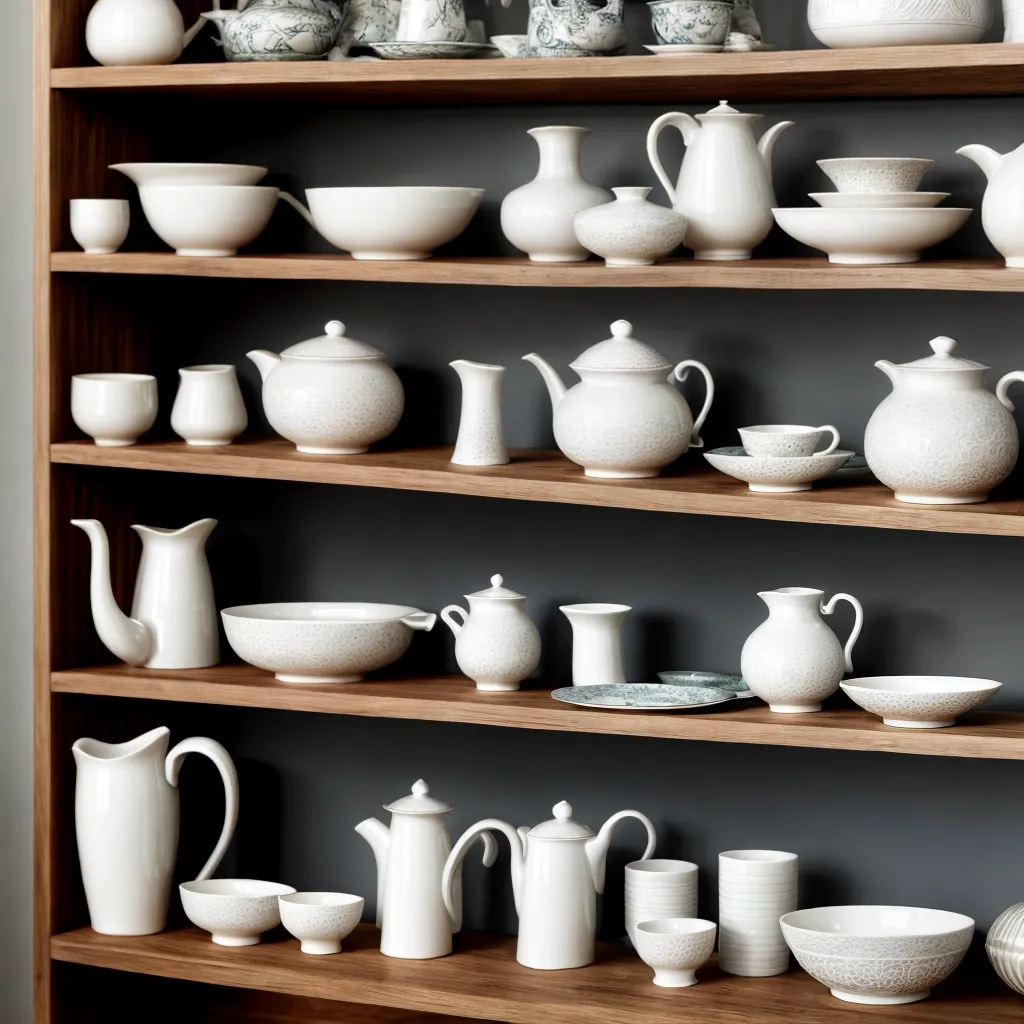 prateleira ceramica porcelana delicada
