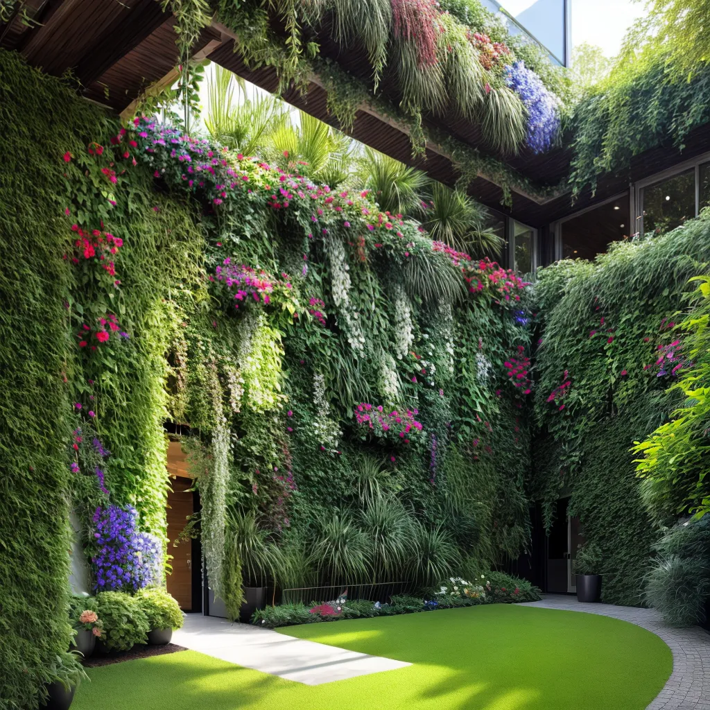 jardim vertical flores folhagem urbano