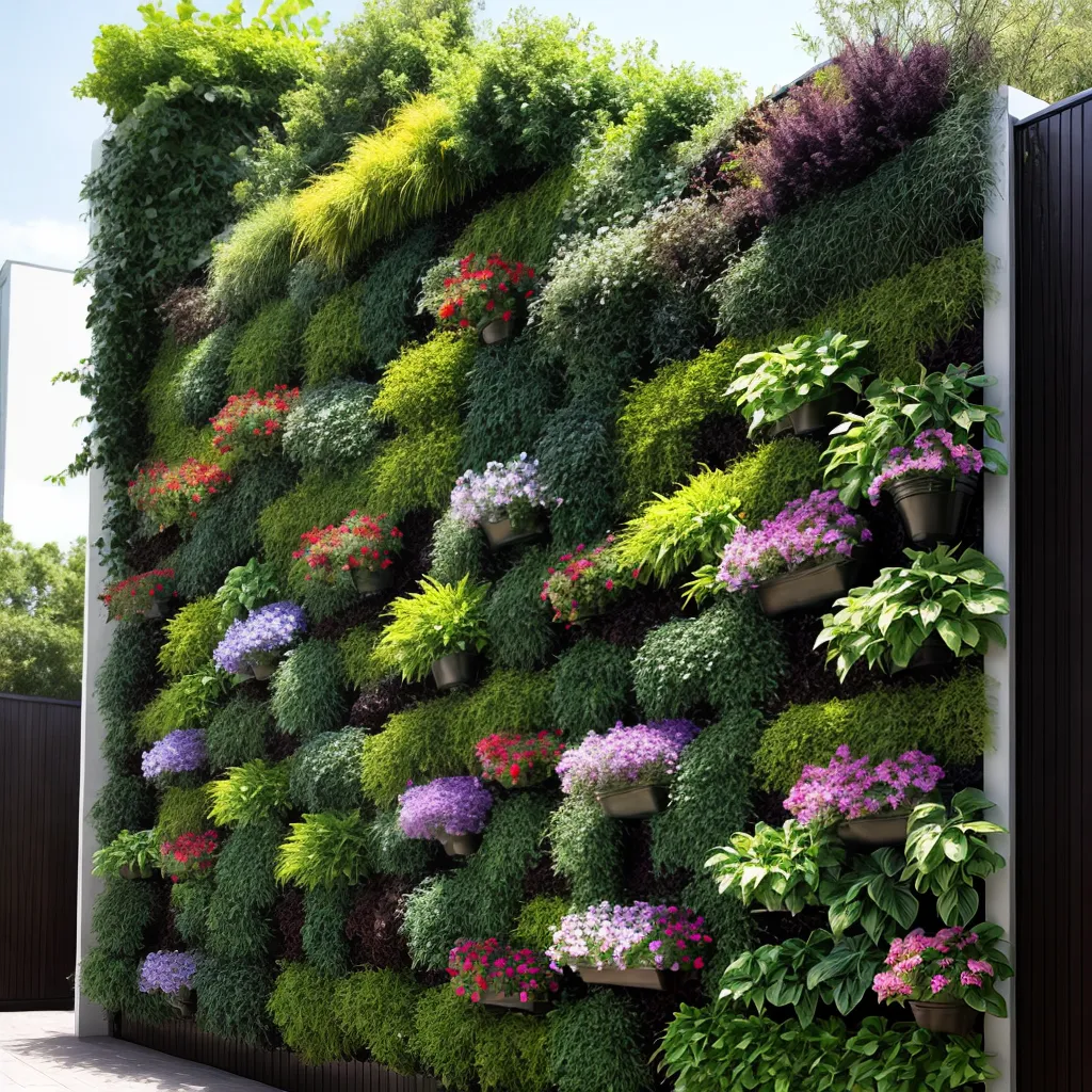 jardim vertical cascata plantas vibrante