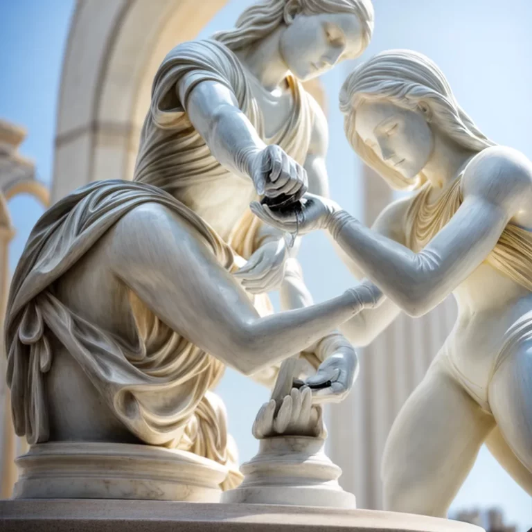 Manutenção de esculturas e objetos de arte