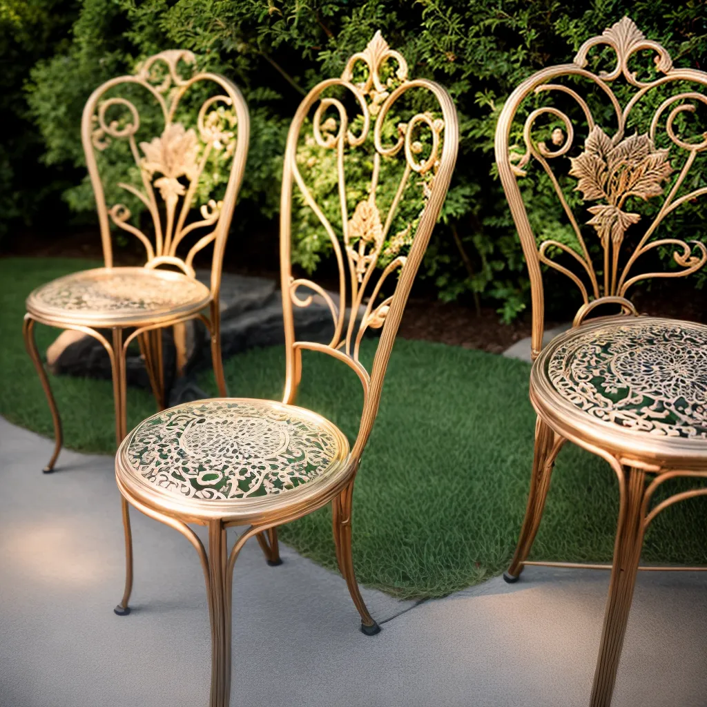 cadeiras ferro forjado jardim floral