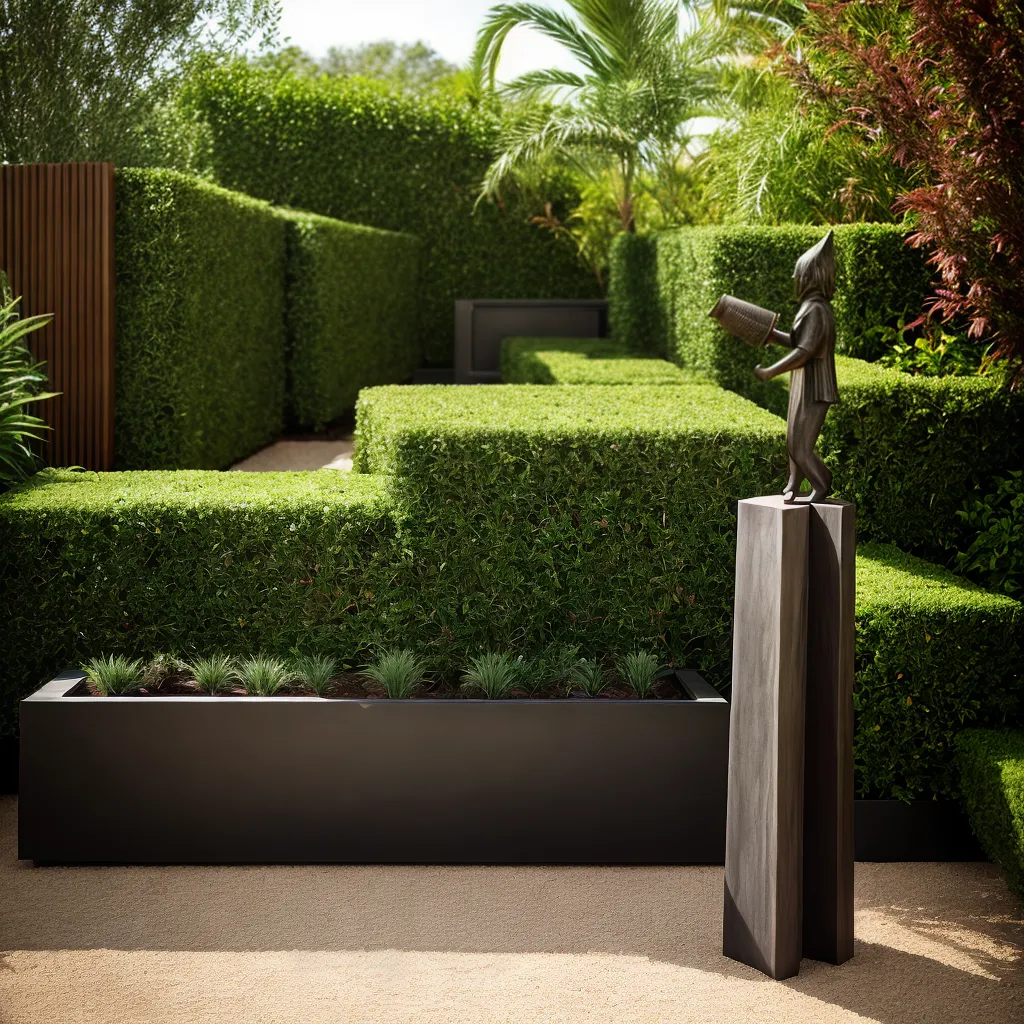 escultura corten jardim rustico