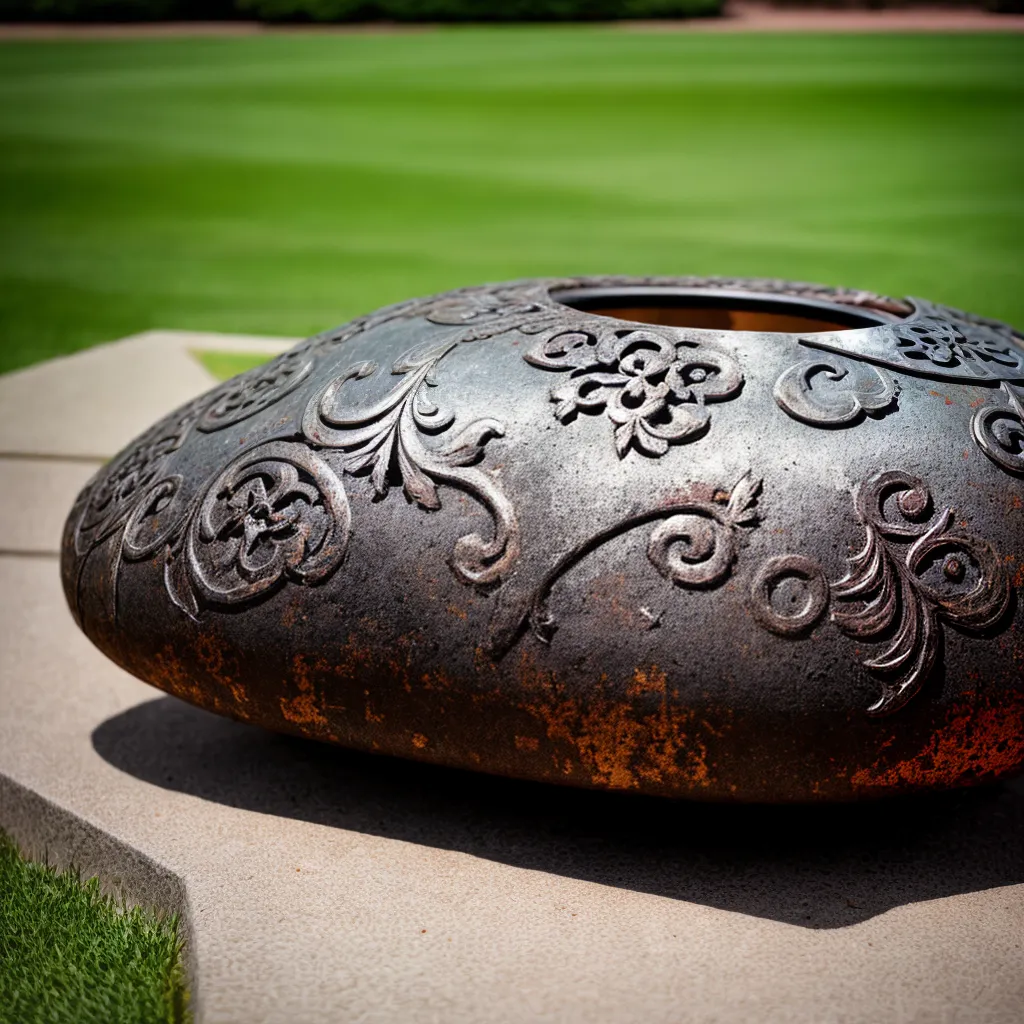 escultura corten jardim rustico 1