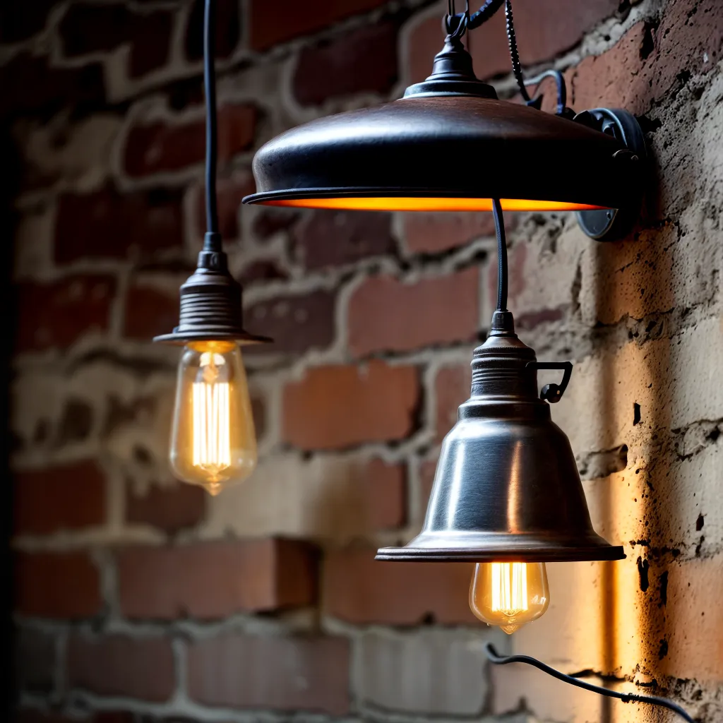 pendente metalico vintage parede rustica