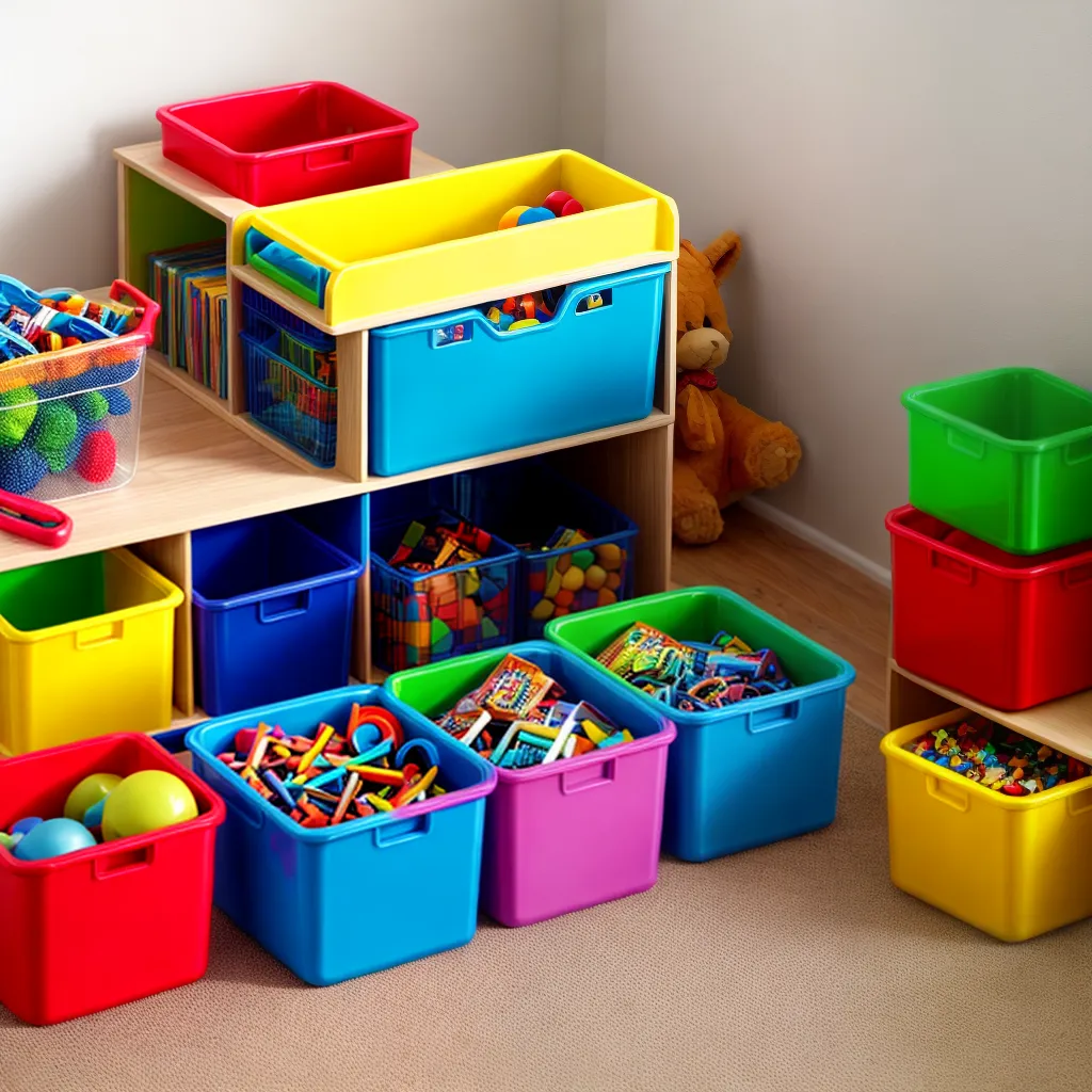 organizador brinquedos colorido crianca