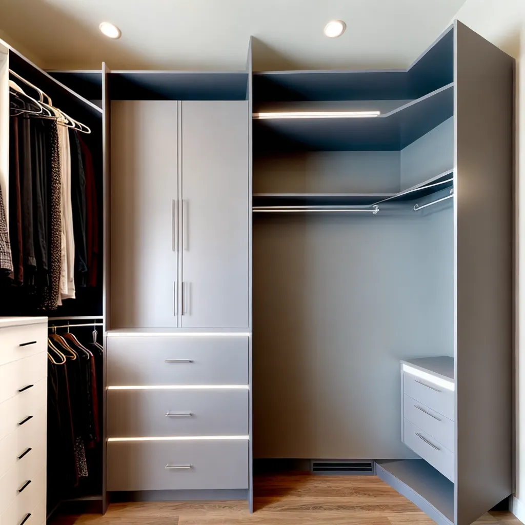 closet organizado elegante armazenamento