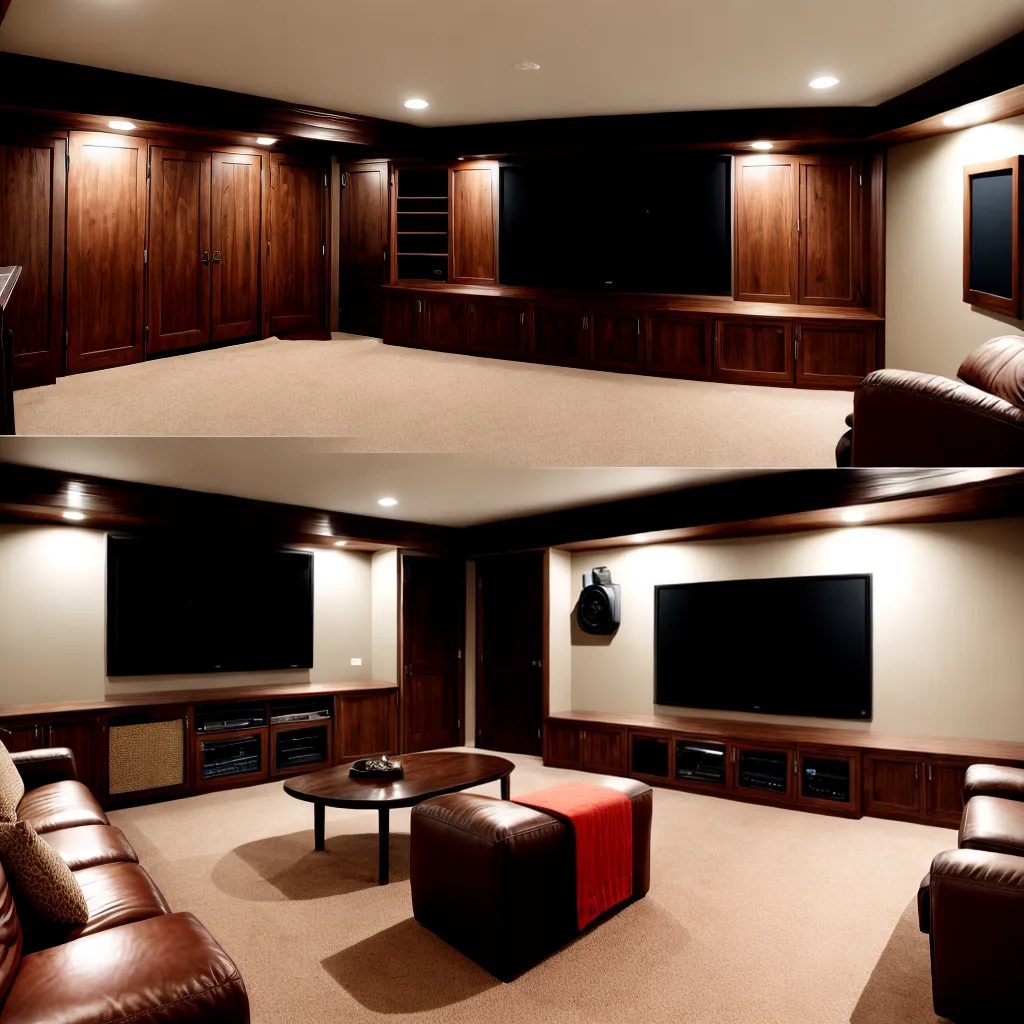 home theater tv sofa ambiente