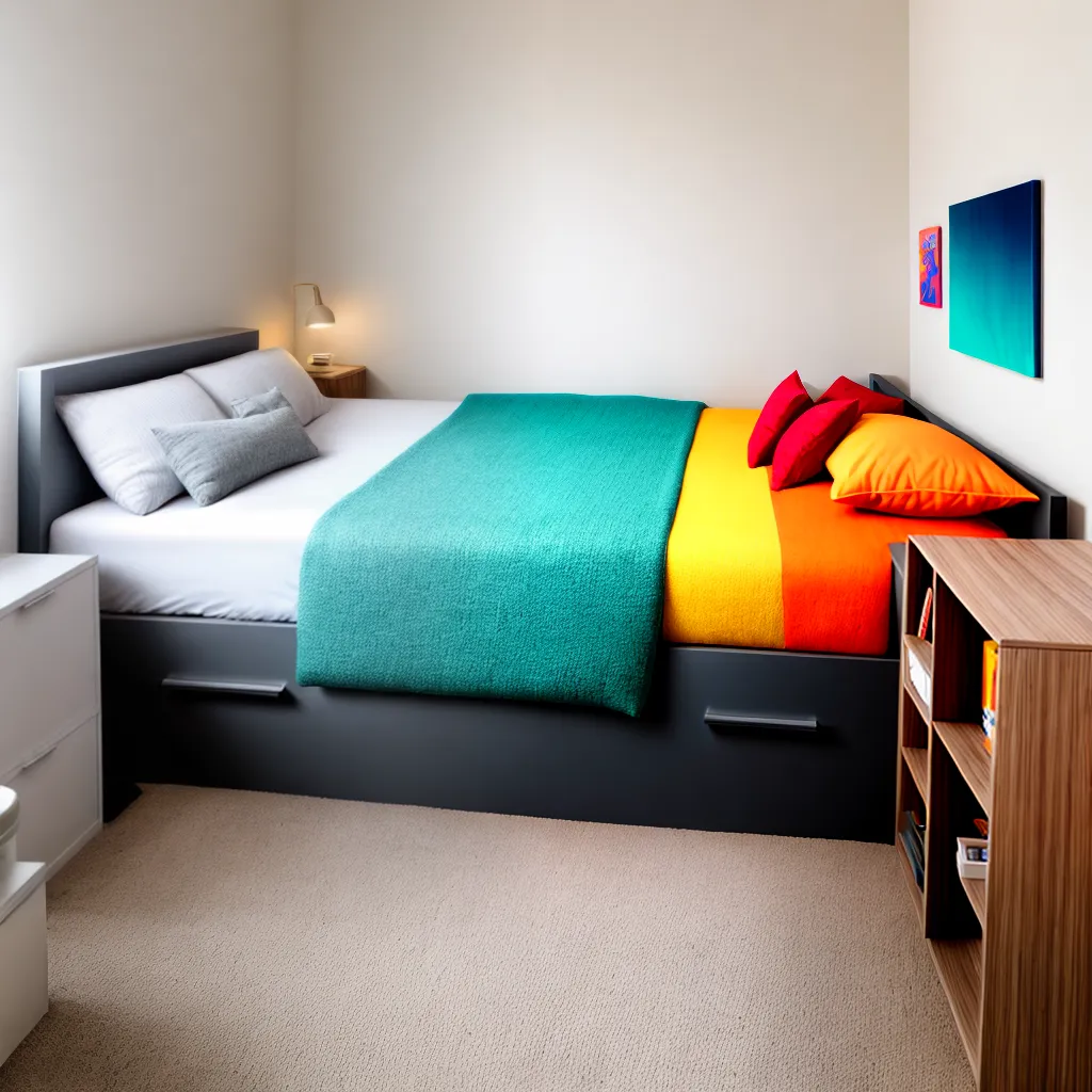 quarto compartilhado colorido organizado