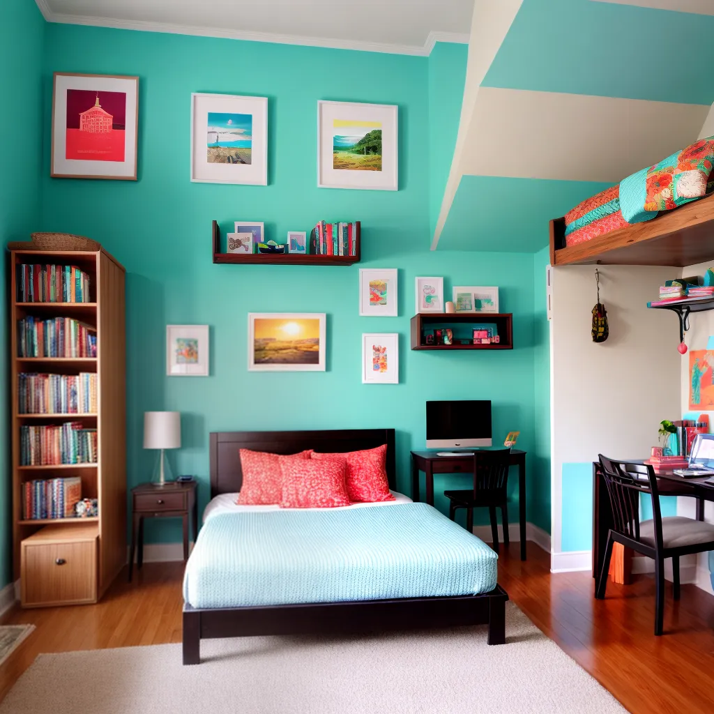 quarto adolescente viagem mapa luzes