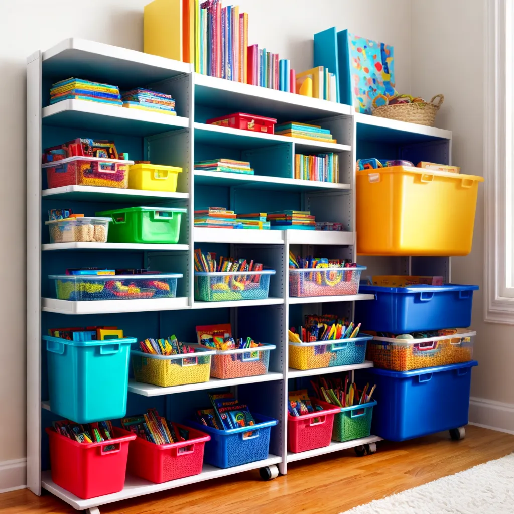 organizacao brinquedos infantis coloridos