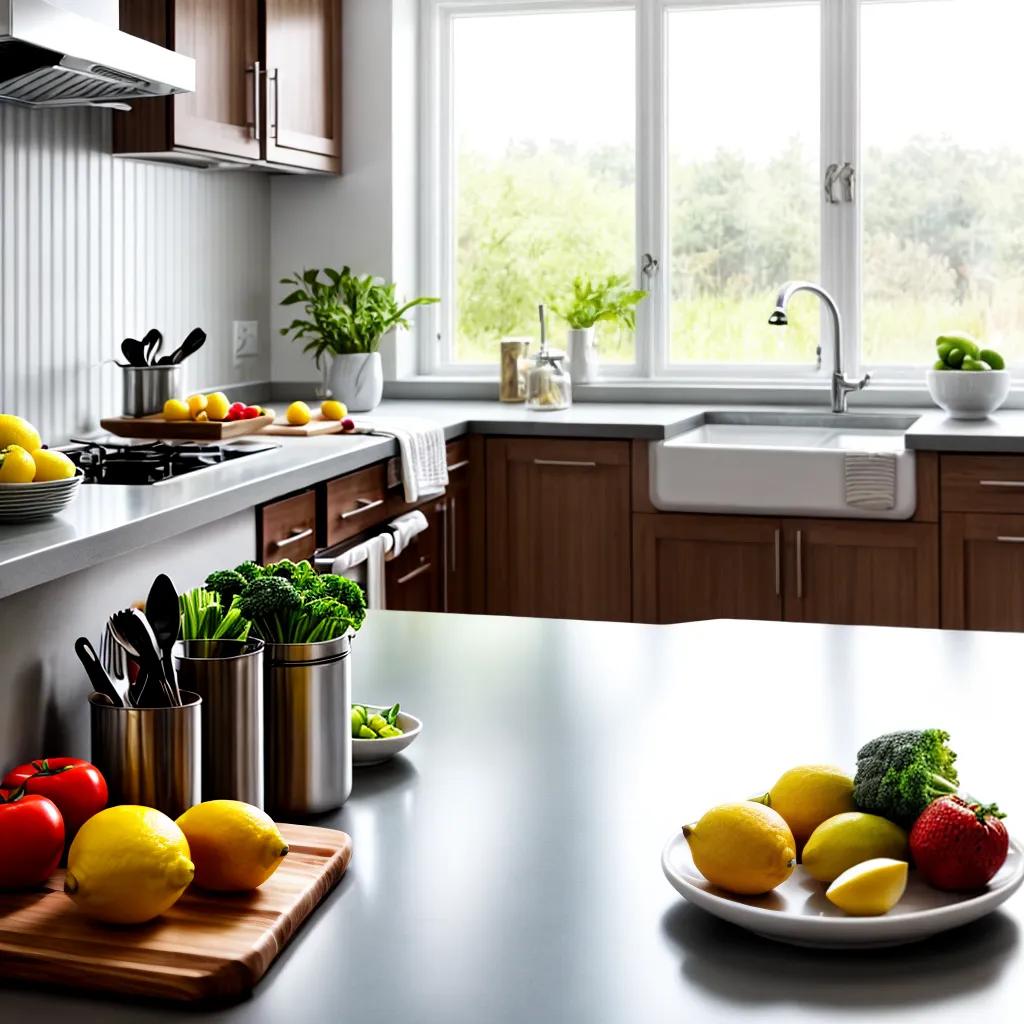cozinha organizada frutas legumes sol