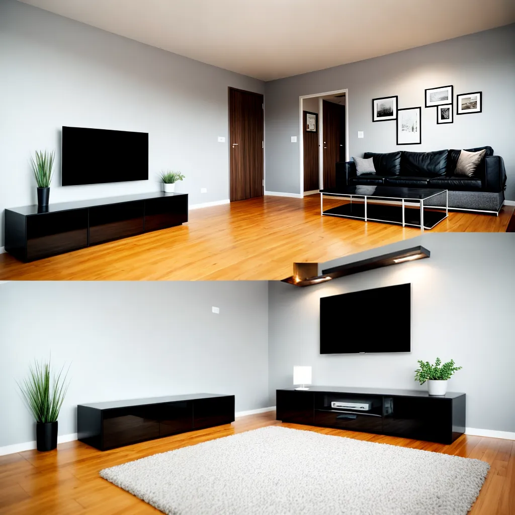 sala minimalista tv sofa mesa transformavel