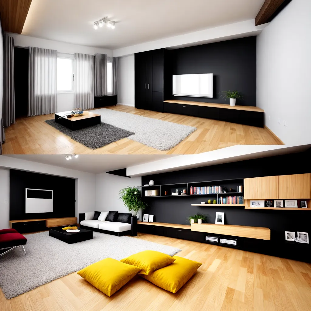 sala minimalista organizada espaco