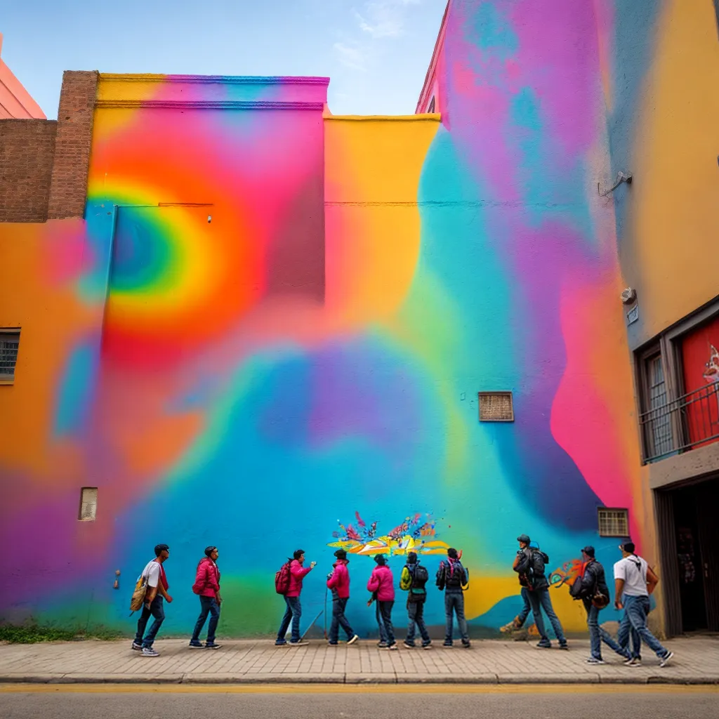 mural urbano cores criatividade