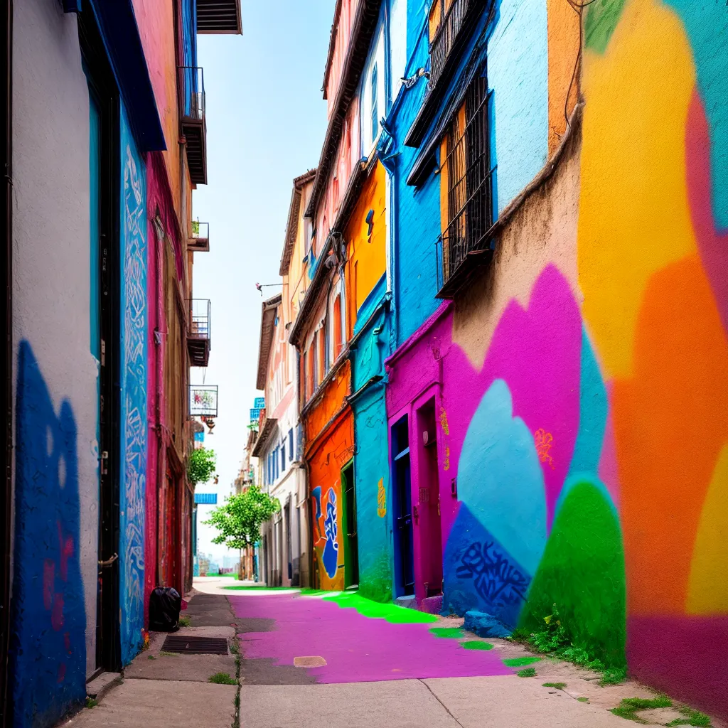 rua arte urbana colorida