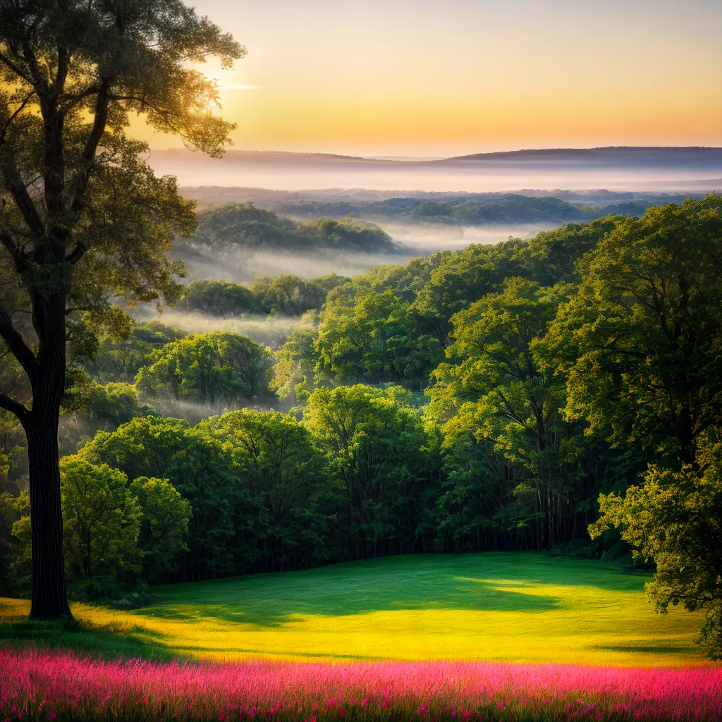paisagem amanhecer sereno luz impressionismo