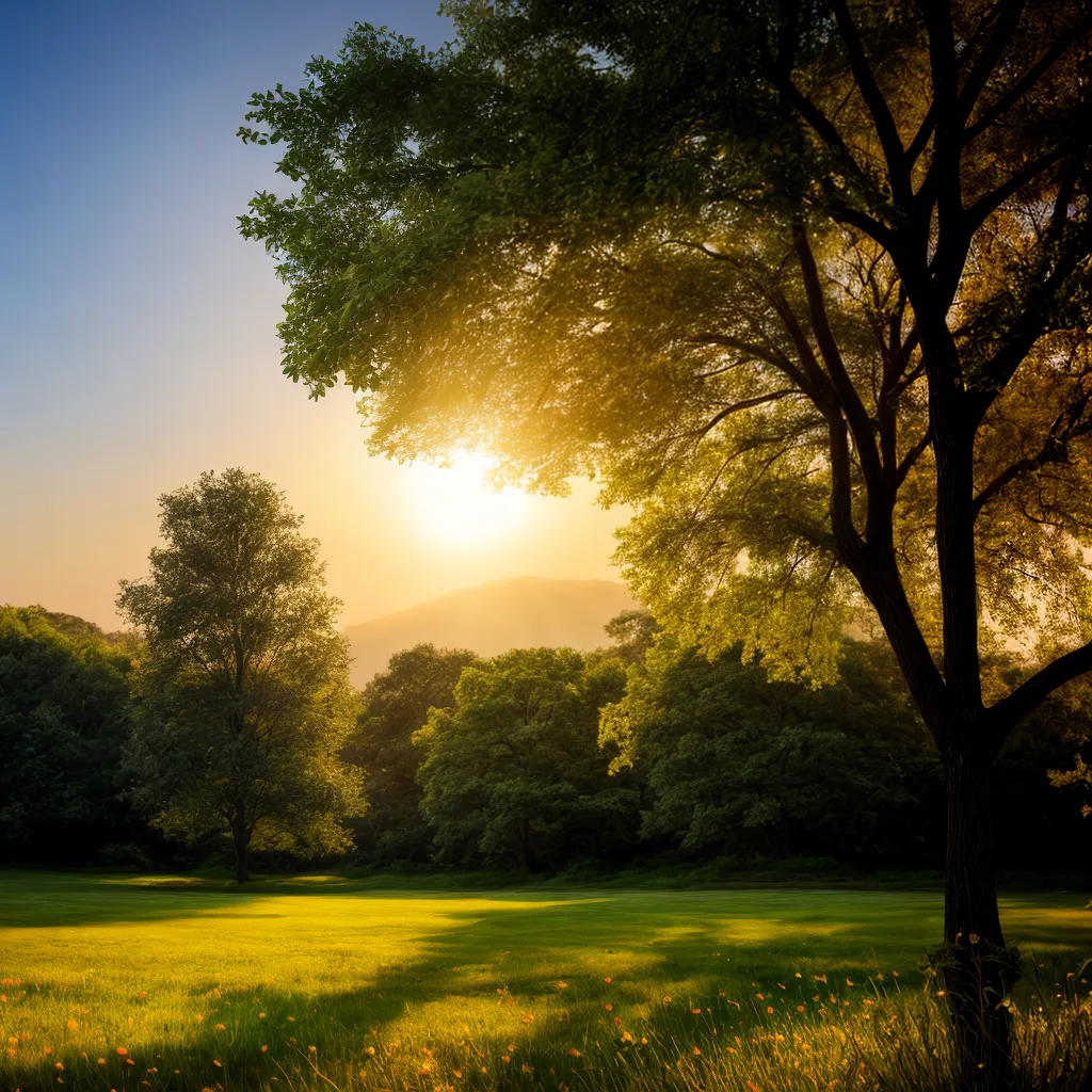 pintura paisagem amanhecer sereno