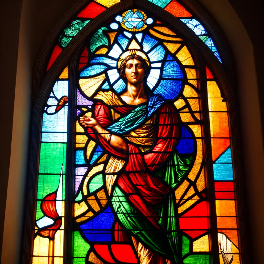vitral igreja cenas biblicas luz sombra