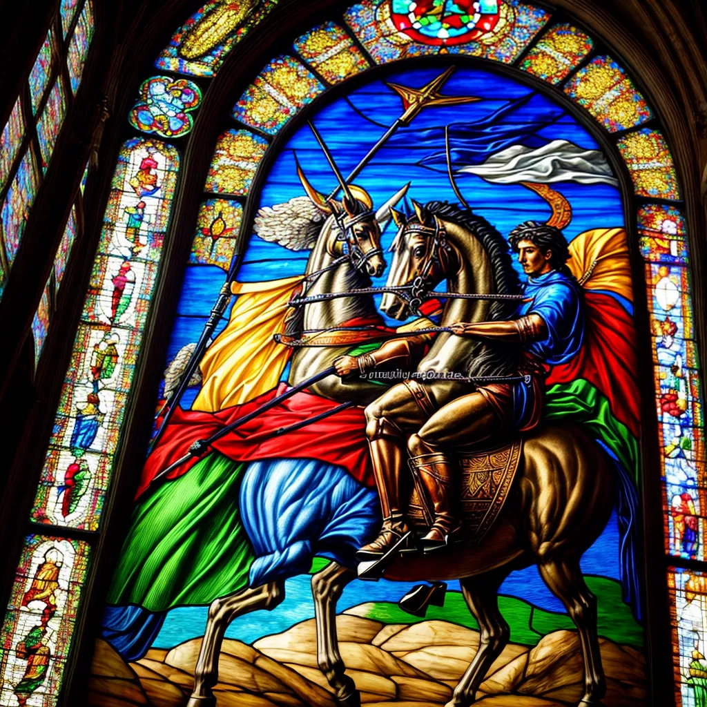 vitral sao jorge dragao medieval
