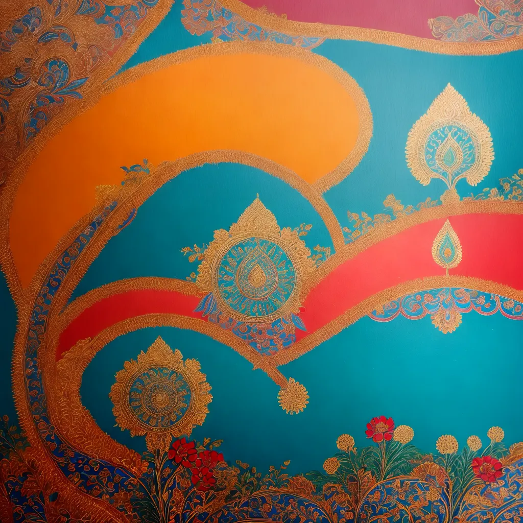 pintura indiana cores vibrantes arte