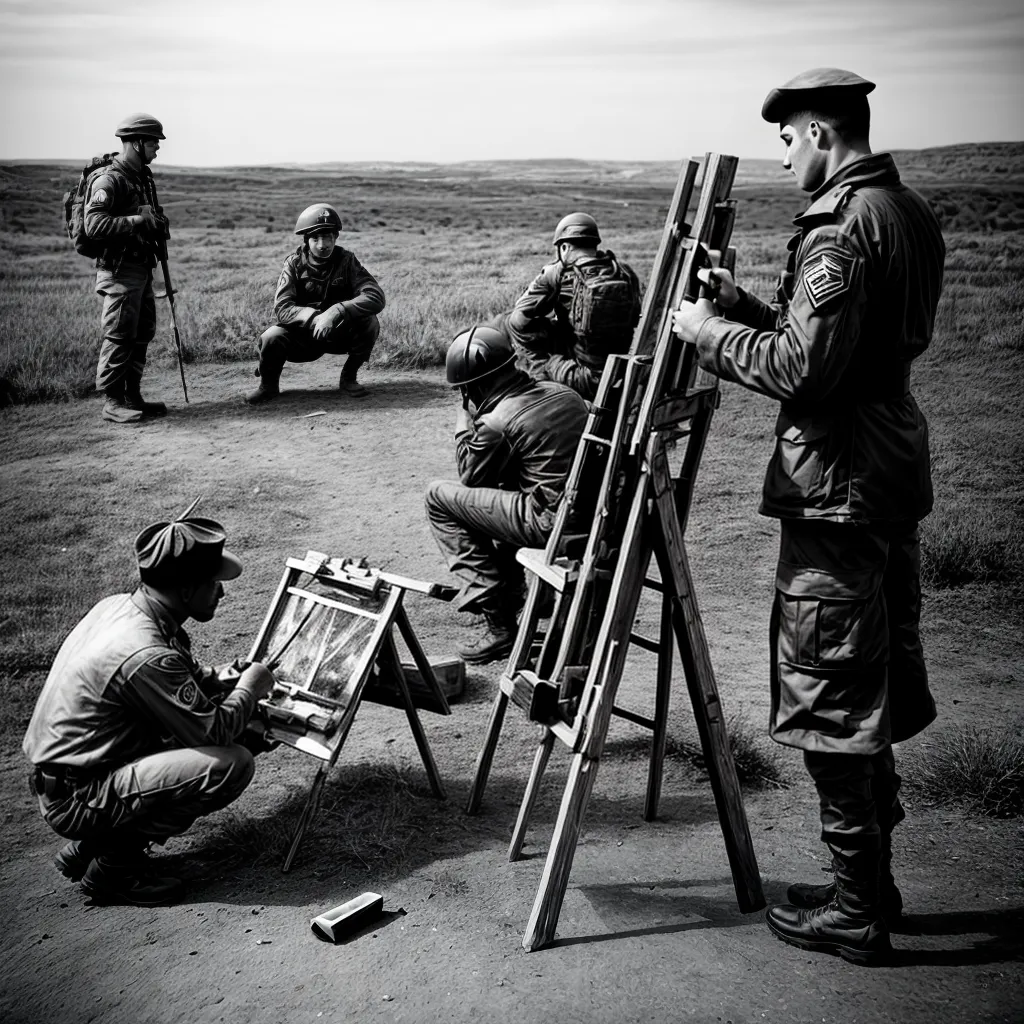 soldados pintor guerra criatividade