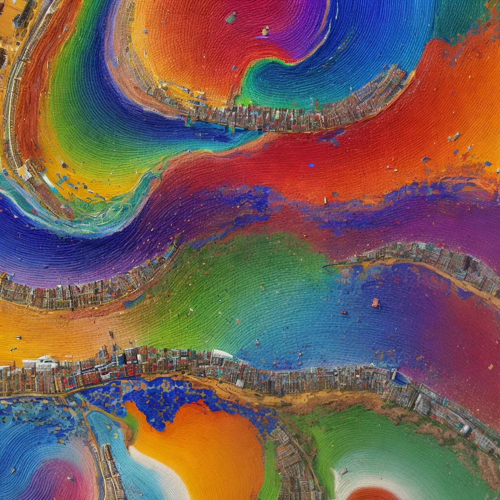 mosaico cidade colorido padrao