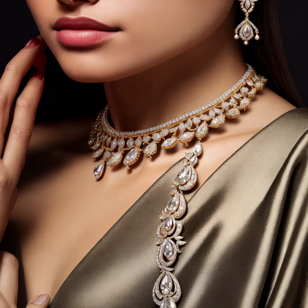 colar diamante artesanato elegancia