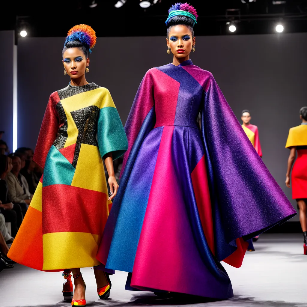 desfile moda arte vibrante ousado